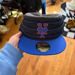 New York Mets and New Era Black and Blue Pillbox Cap